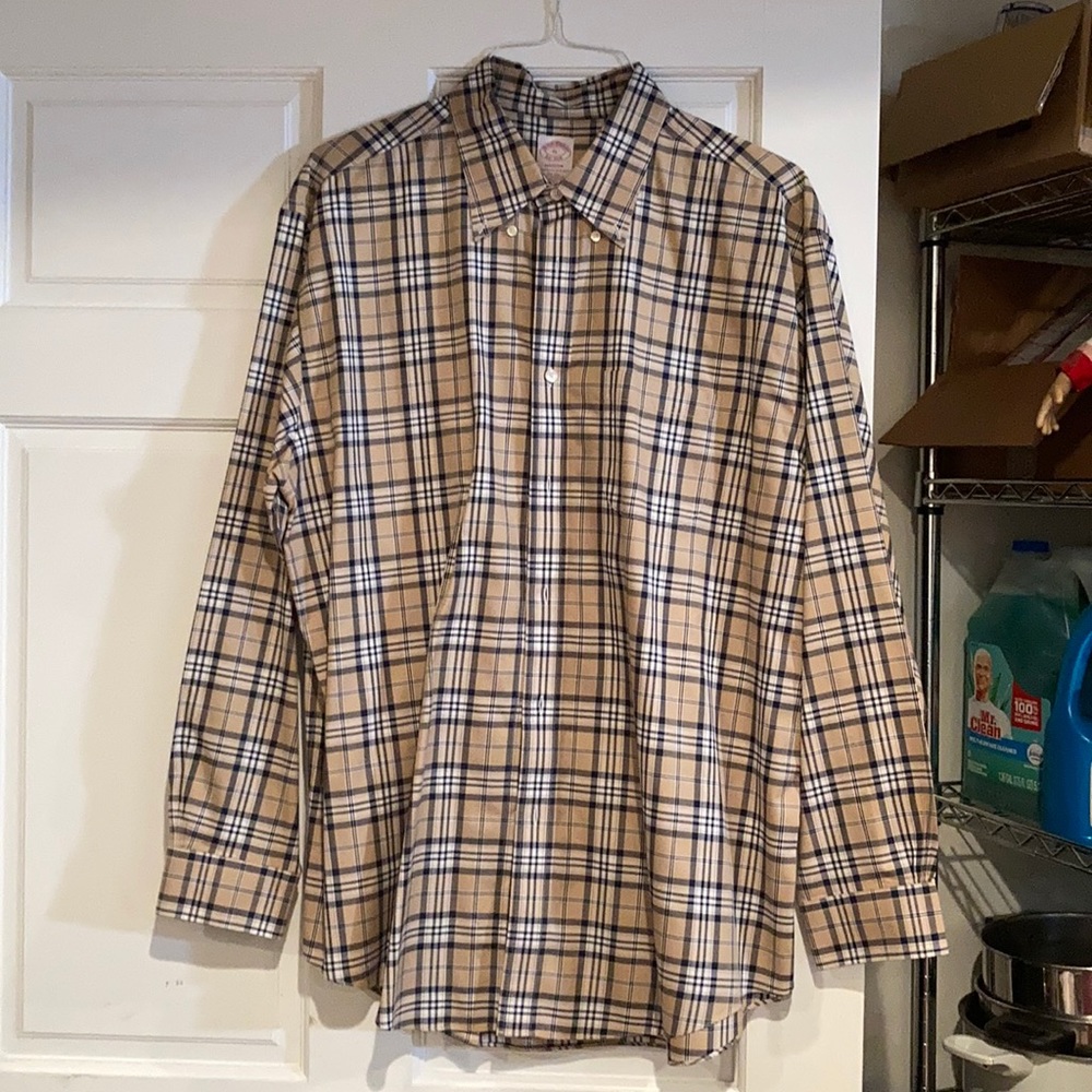 Brook Brothers Plaid Long Sleeve Dress Shirt
